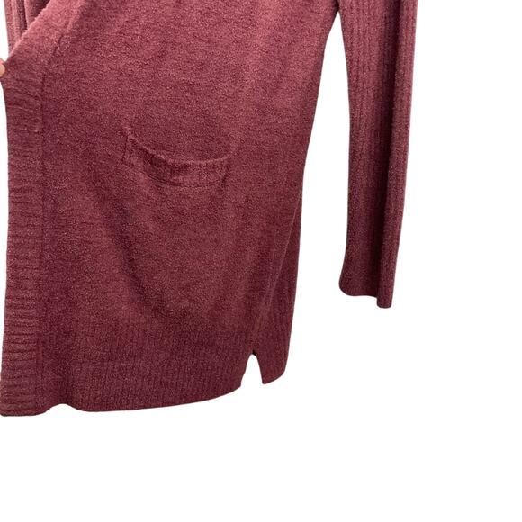 Barefoot Dreams Maroon Long Hooded Cardigan Soft XL - Picture 6 of 7